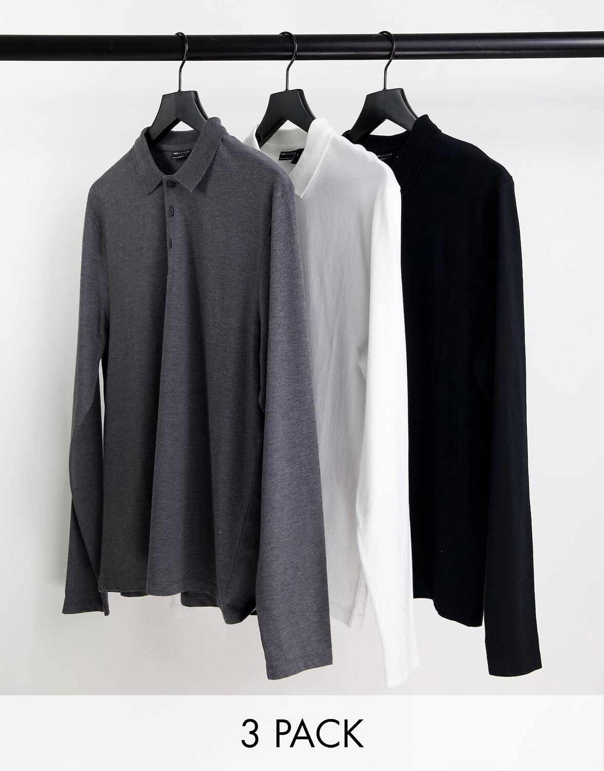 

Разноцветная футболка-поло с длинными рукавами ASOS DESIGN