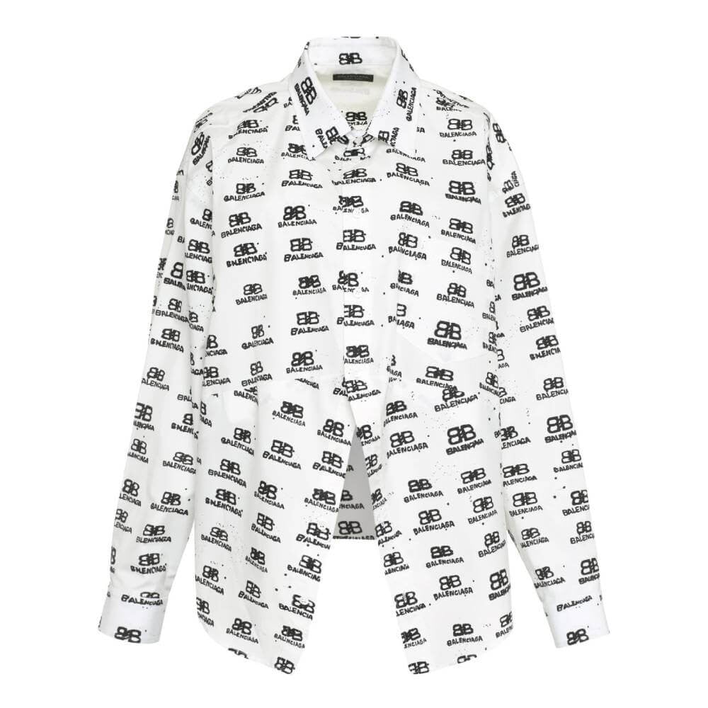 

Рубашка Balenciaga Printed Cotton, белый