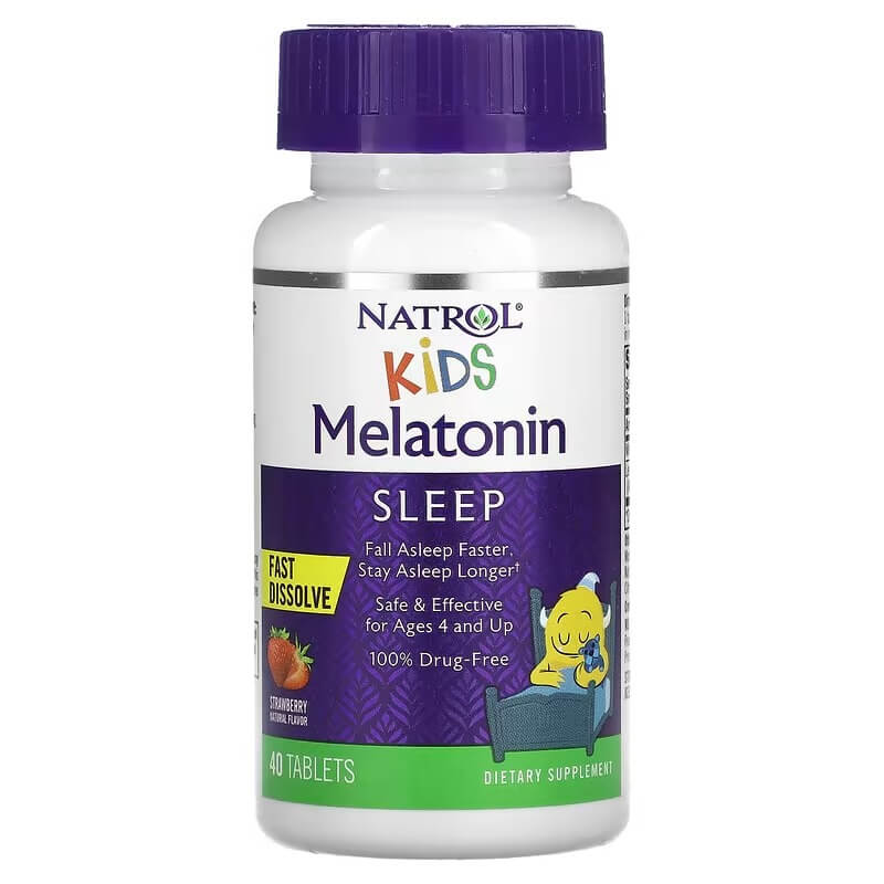 Мелатонин для детей от 4 лет Natrol, 40 таблеток быстрорастворимые таблетки natrol melatonin помогают вам уснуть быстрее чтобы спать дольше усилить иммунную систему максимум