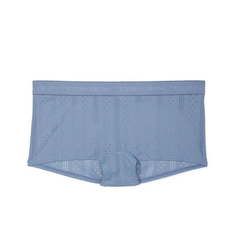 

Короткие трусики Victoria's Secret Logo Waist Pointelle, синий