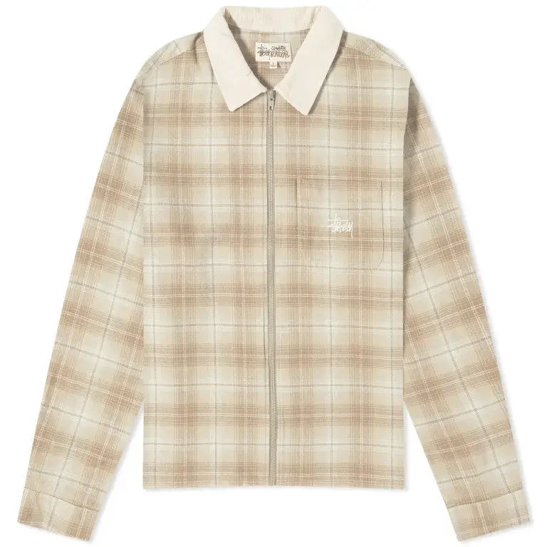 

Рубашка Stussy Frank Plaid Zip, бежевый/коричневый