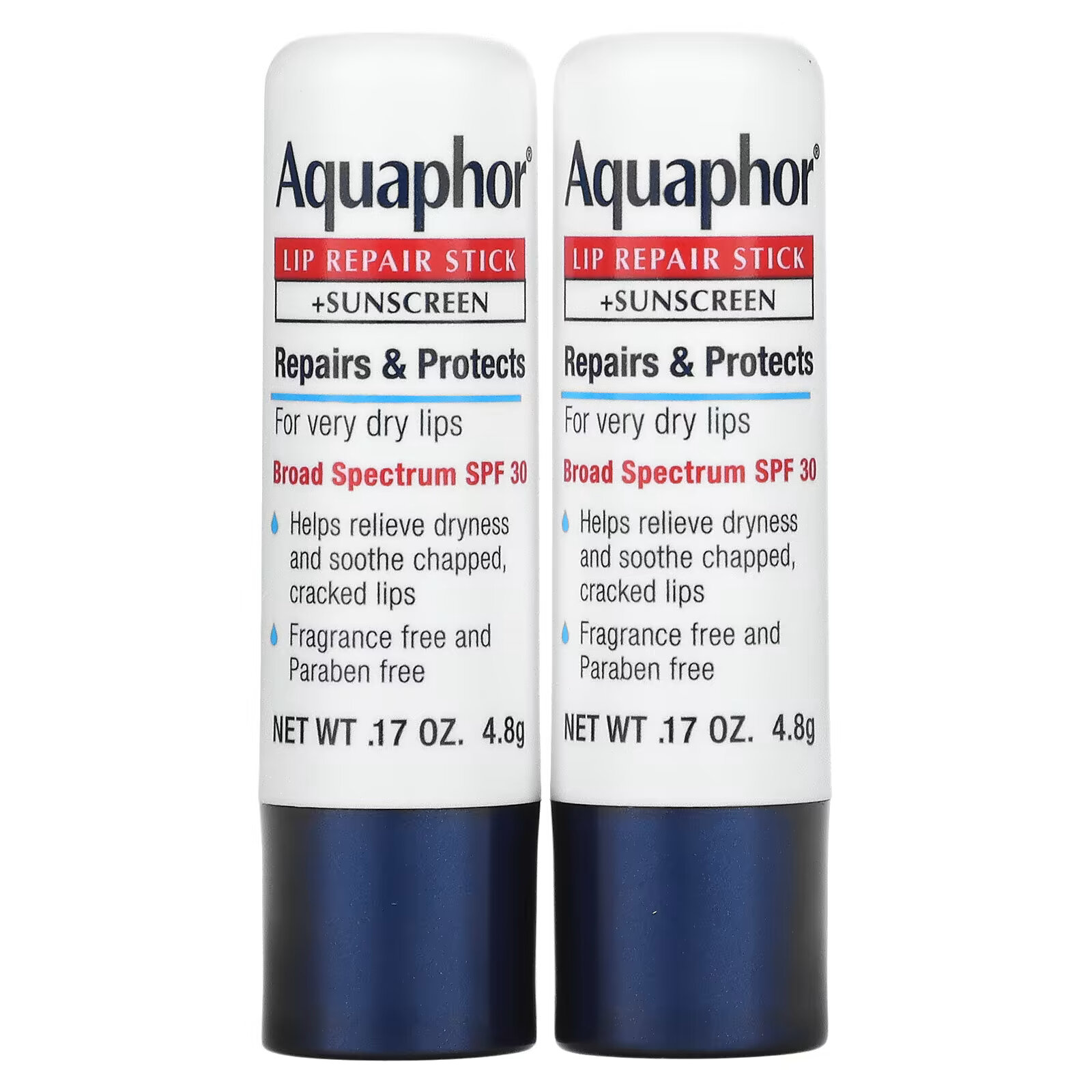 Aquaphor, Восстанавливающий стик для губ + солнцезащитный крем, SPF 30, без  отдушек, двойной пакет, 2 стика по 4,8 г (0,17 унции) – заказать с  доставкой из-за рубежа через онлайн-сервис «CDEK.Shopping»