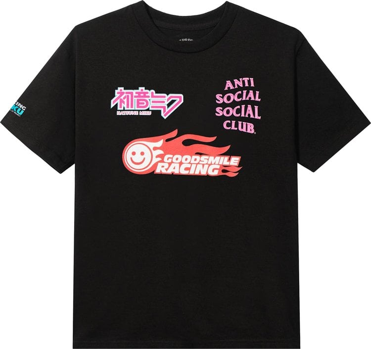 Футболка Anti Social Social Club x Good Smile Racing Logo Tee 'Black', черный - фото