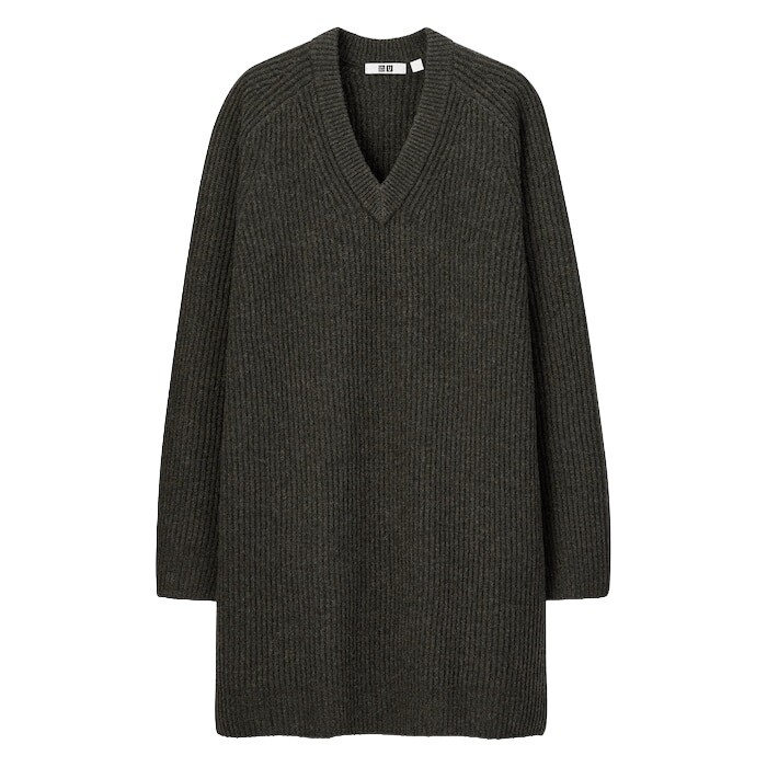 

Платье из овечьей шерсти Uniqlo U Premium, темно-серый (Размер XS)