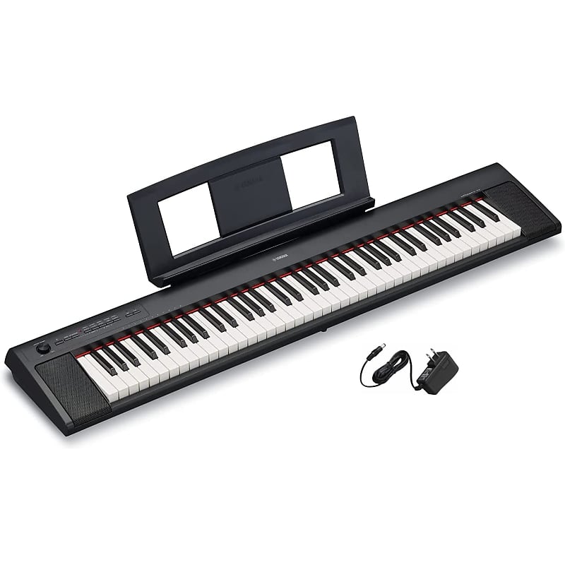 Yamaha NP32 76-клавишная легкая портативная клавиатура черного цвета с блоком питания NP32BAD