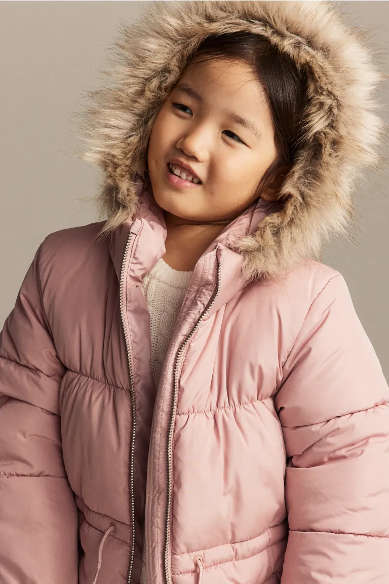 Стеганая куртка H&M, розовый