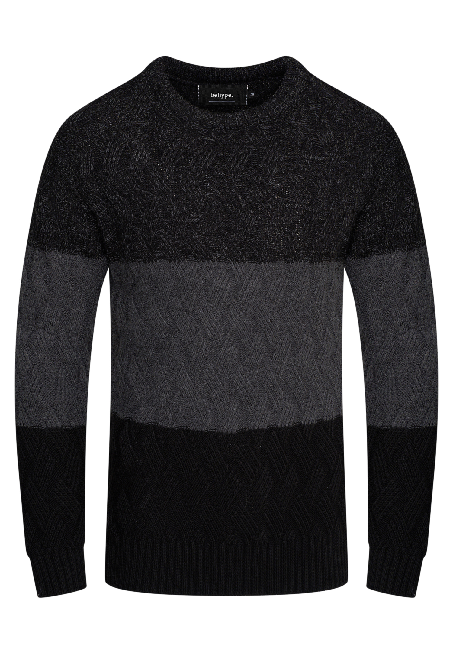 Пуловер behype DAVAY, черный пуловер behype mkboni серый