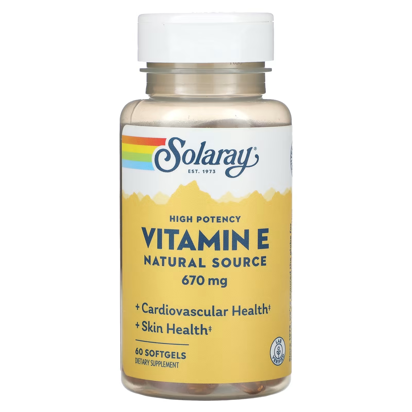 Витамин Е Solaray Natural Source High Potency 670 мг, 60 таблеток