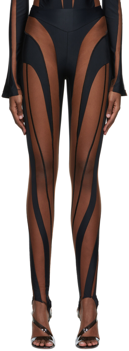 

Черные спиральные поножи Mugler