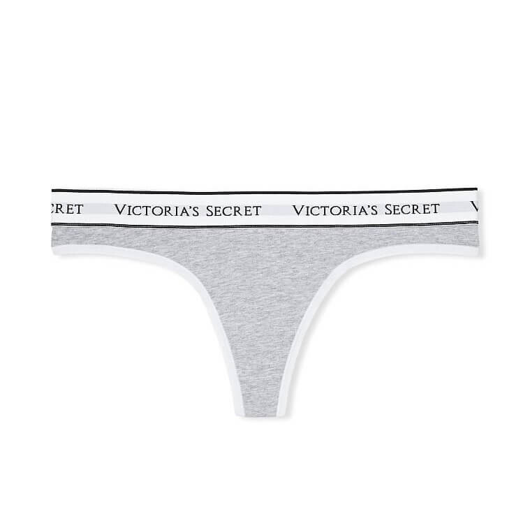 

Трусики-танга Victoria's Secret Logo Cotton, серый