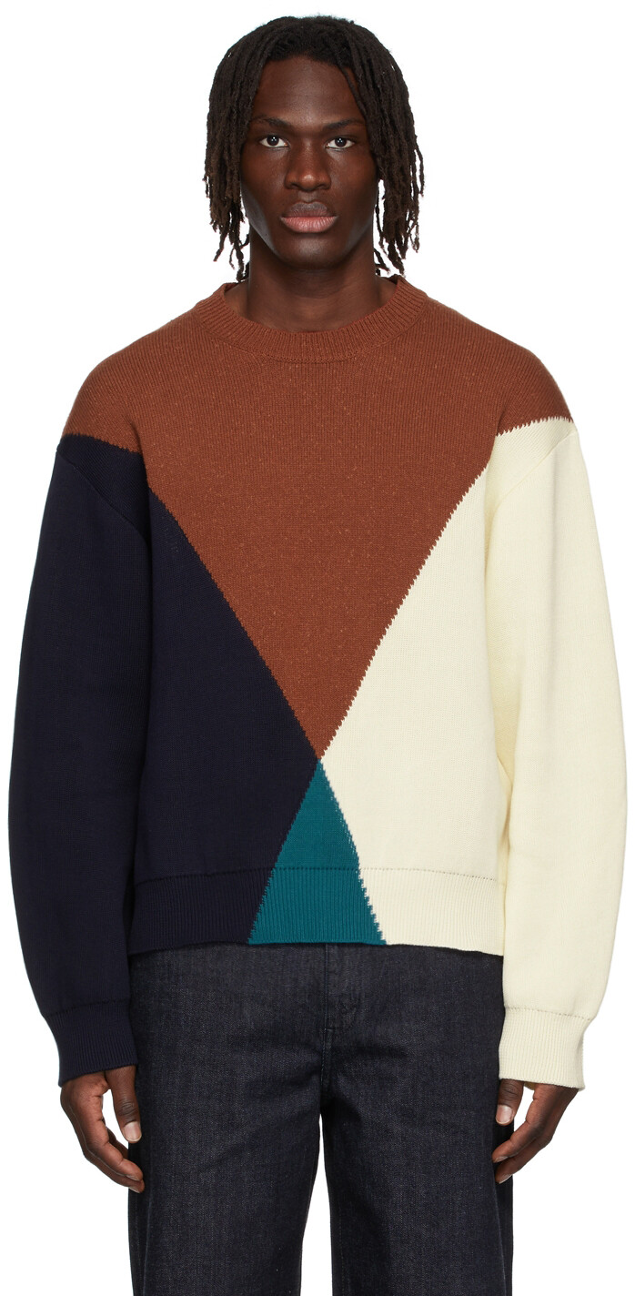 

Коричневый хлопковый свитер Jil Sander
