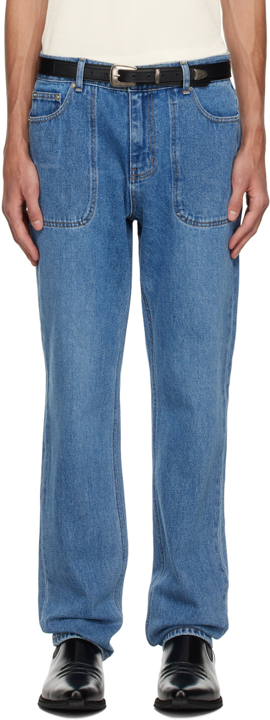 

Джинсы SSENSE Exclusive Blue Sunburn Kijun