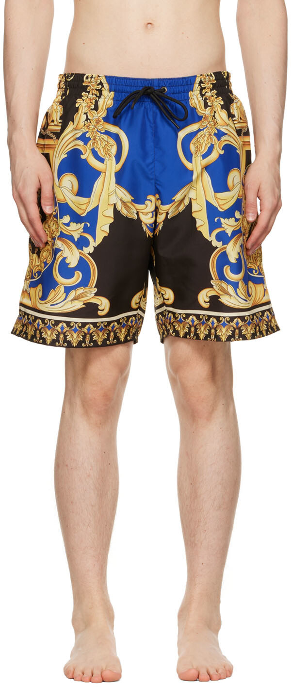 

Синие плавательные шорты Barocco Versace Underwear