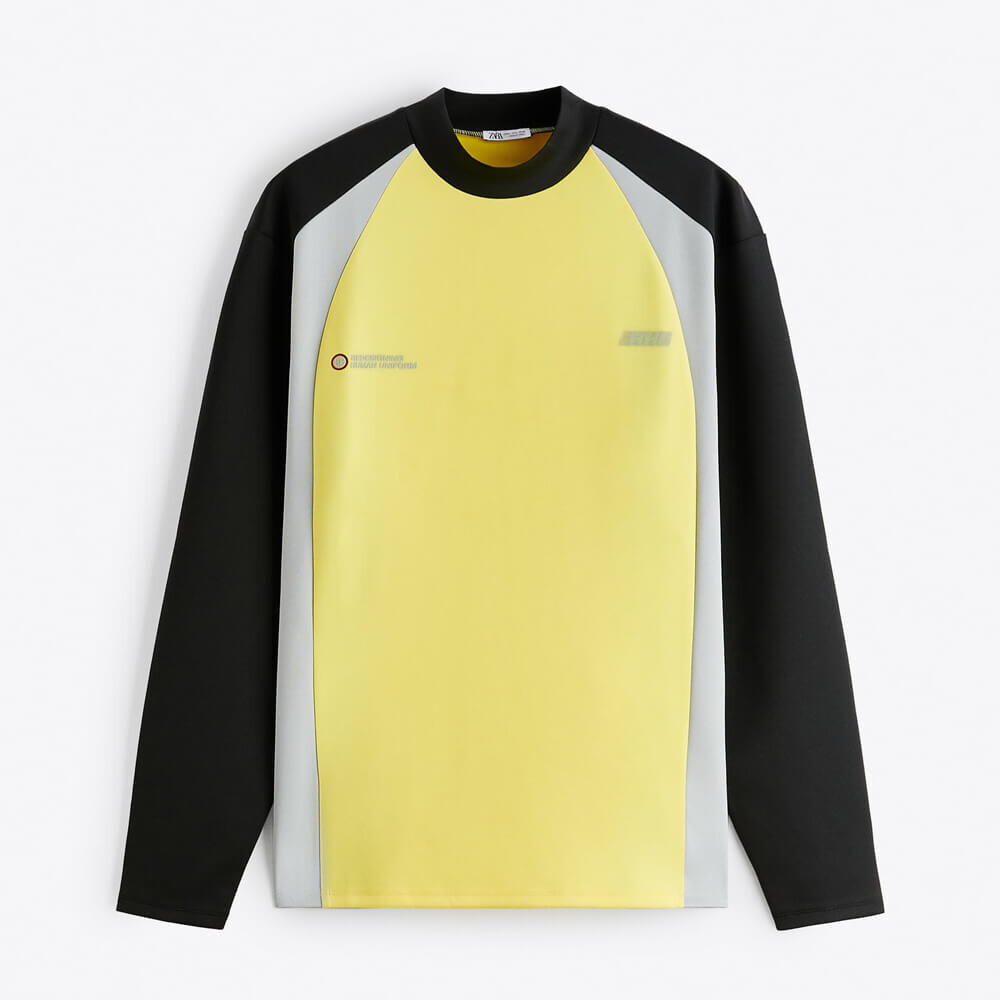 

Лонгслив Zara Colour Block, желтый