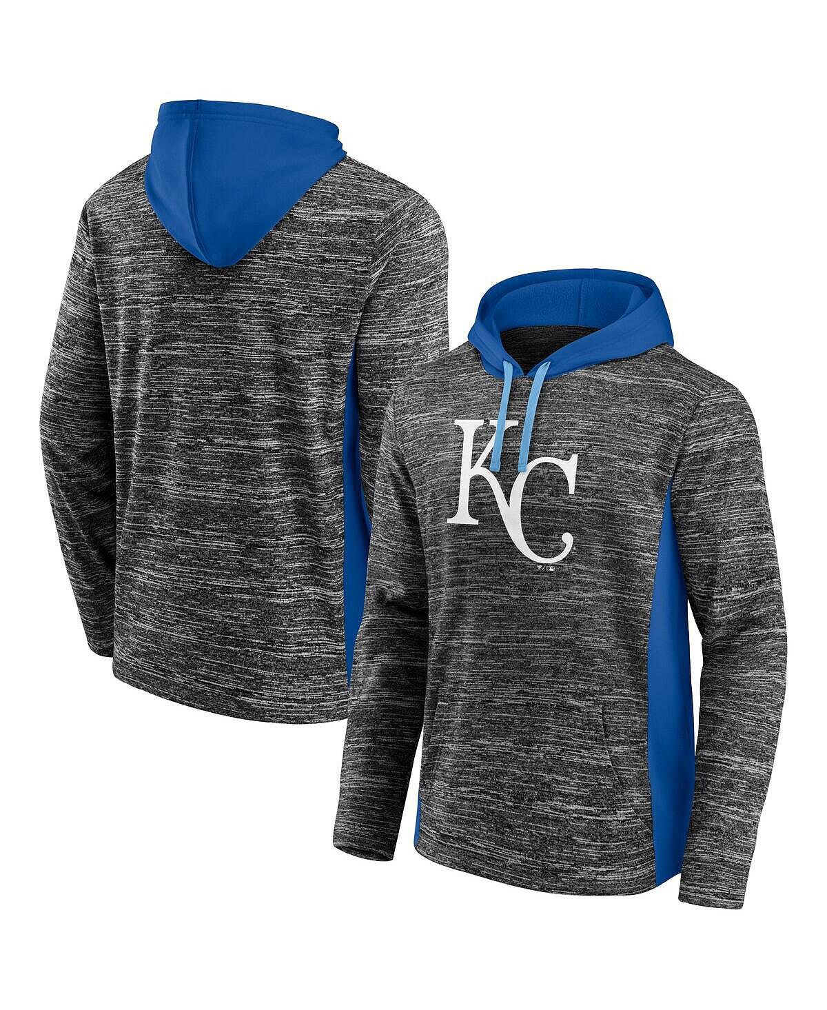 

Мужская фирменная серая толстовка с капюшоном royal kansas city royals instant replay с цветными блоками Fanatics, мульти