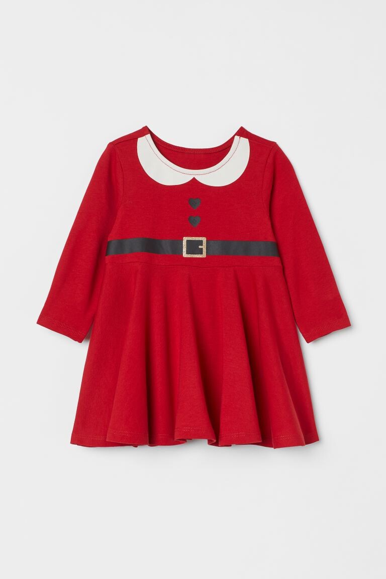 

Платье из хлопкового джерси H&M, красный/санта