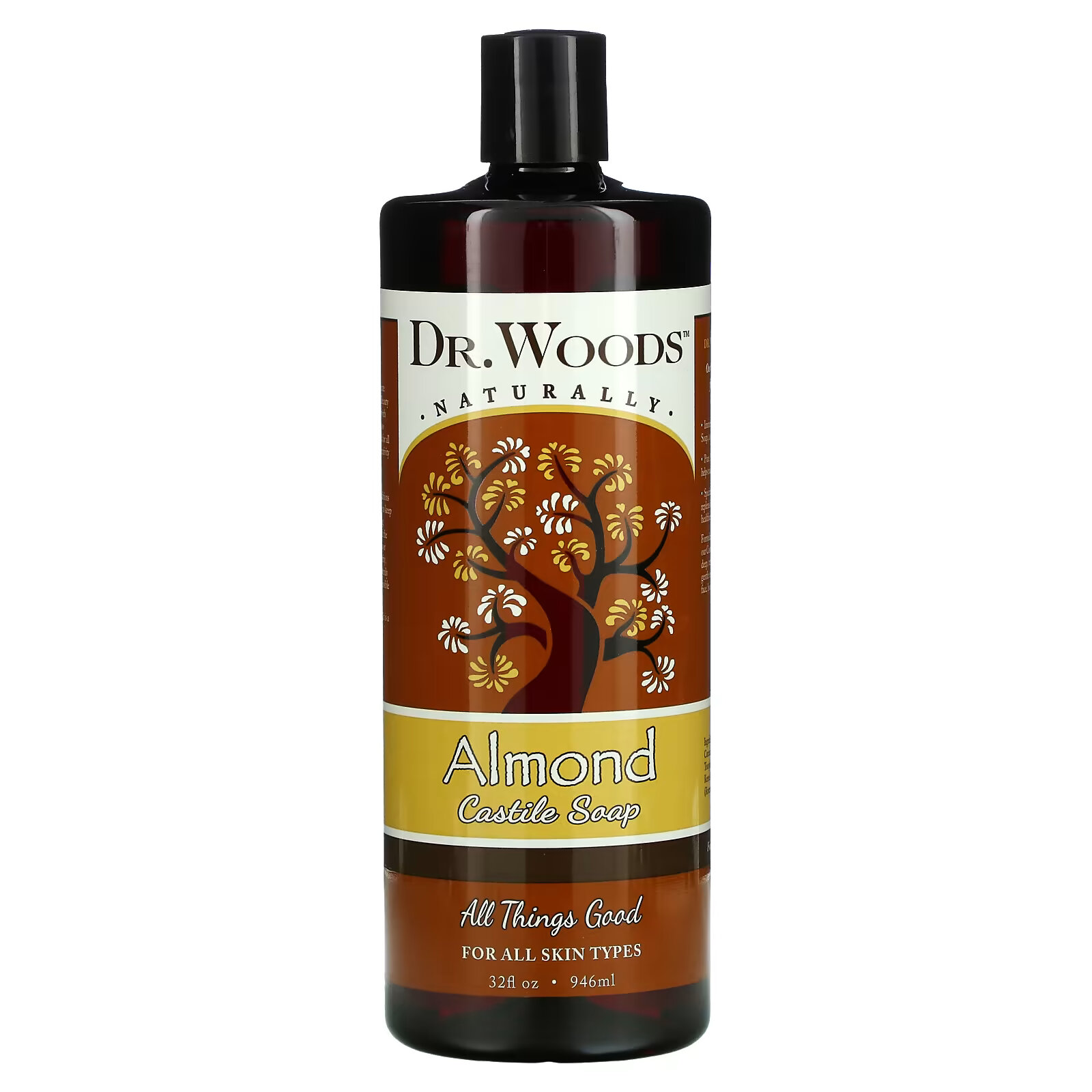 Dr. Woods, Кастильское мыло с ароматом миндаля, 32 жидких унции (946 мл) dr woods кастильское мыло с ароматом миндаля 32 жидких унции 946 мл