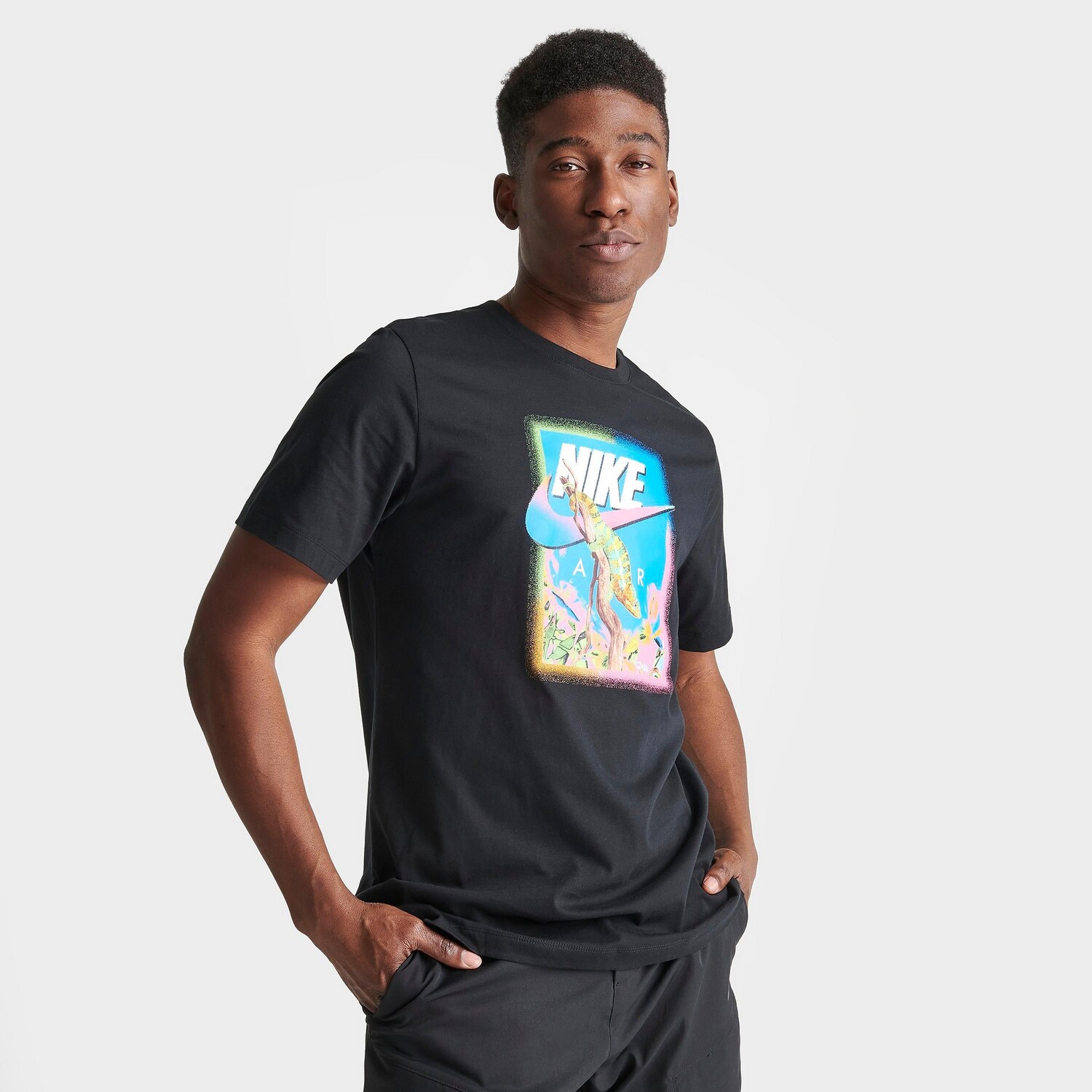 

Мужская футболка с рисунком хамелеона Nike Sportswear, черный
