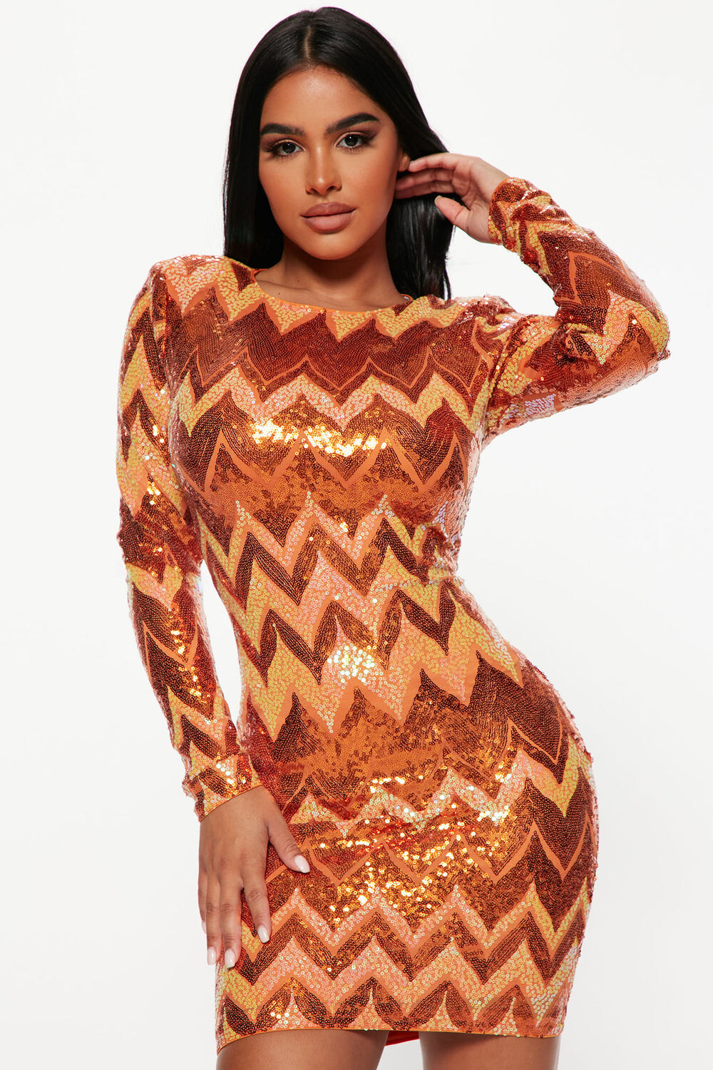 

Мини платье Fashion Nova 5638D, оранжевый