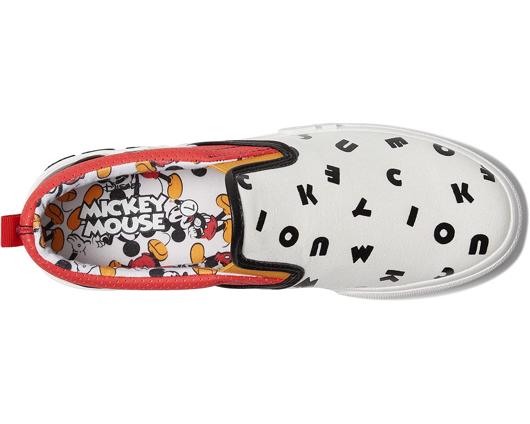 Кроссовки Mickey Mouse All Over Print Slip-On (Adult) Ground Up, белый сабо next цвет mickey mouse stone natural