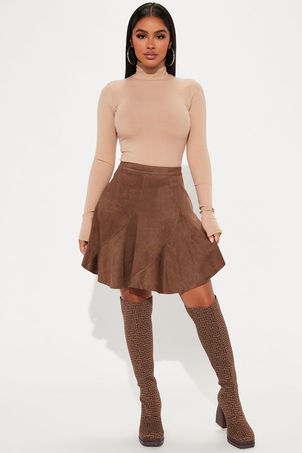 

Юбка мини Fashion Nova HF20G882, шоколад
