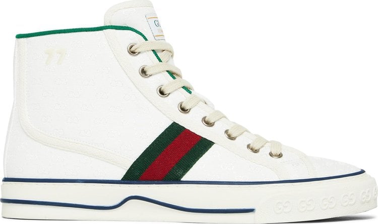 Кроссовки Gucci Wmns Tennis 1977 High White Mini GG, белый - фото