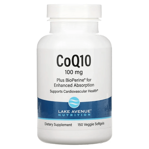CoQ10 Plus BioPerine, 100 мг, 150 растительных капсул, Lake Avenue Nutrition