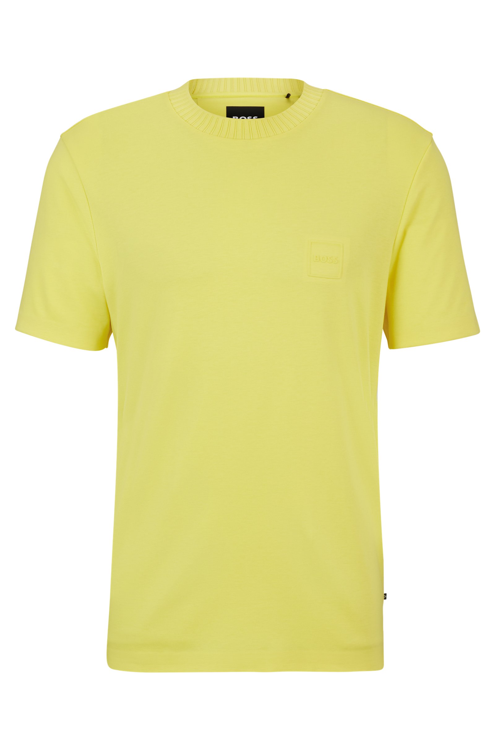 Футболка Cotton-blend Regular-fit With Embossed Logo, желтый футболка hugo pima cotton regular fit with contrast logo белый
