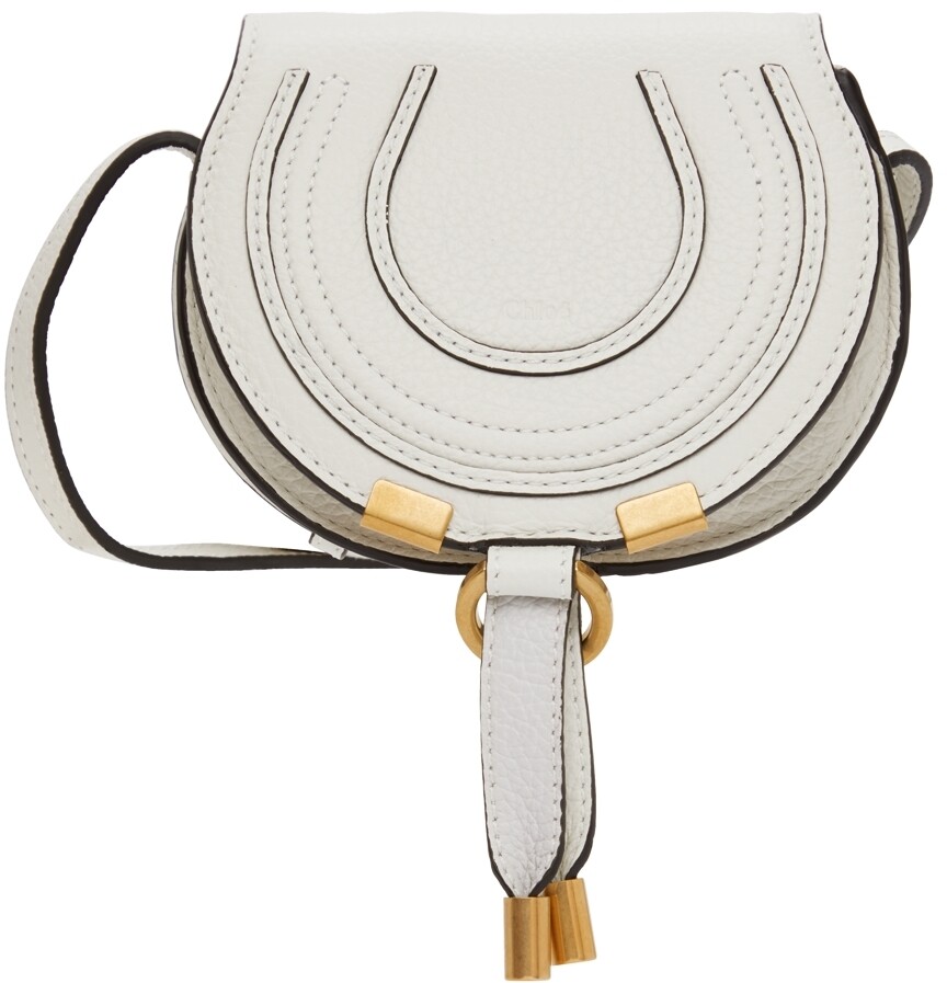 

Белая сумка через плечо Nano Marcie Saddle Chloé, Белый