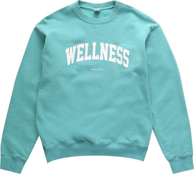 

Толстовка Sporty & Rich Wellness Ivy Crew 'Faded Teal/White', бирюзовый, Зеленый