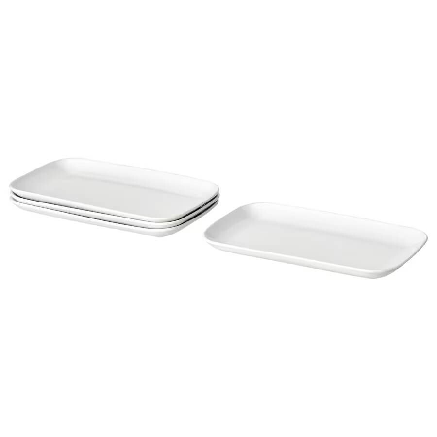 

Тарелки Ikea Godmiddag, 4 предмета, 18x30 см, белый