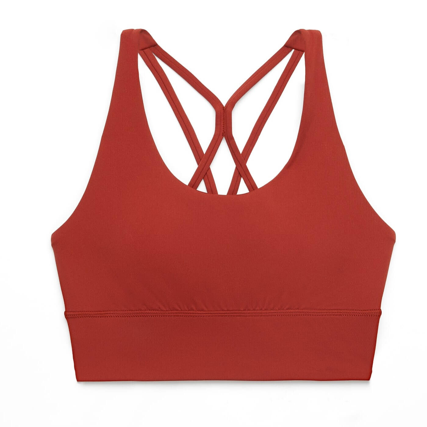 

Спортивный бюстгальтер Oysho Comfortlux Medium-support With Cups, красно-коричневый