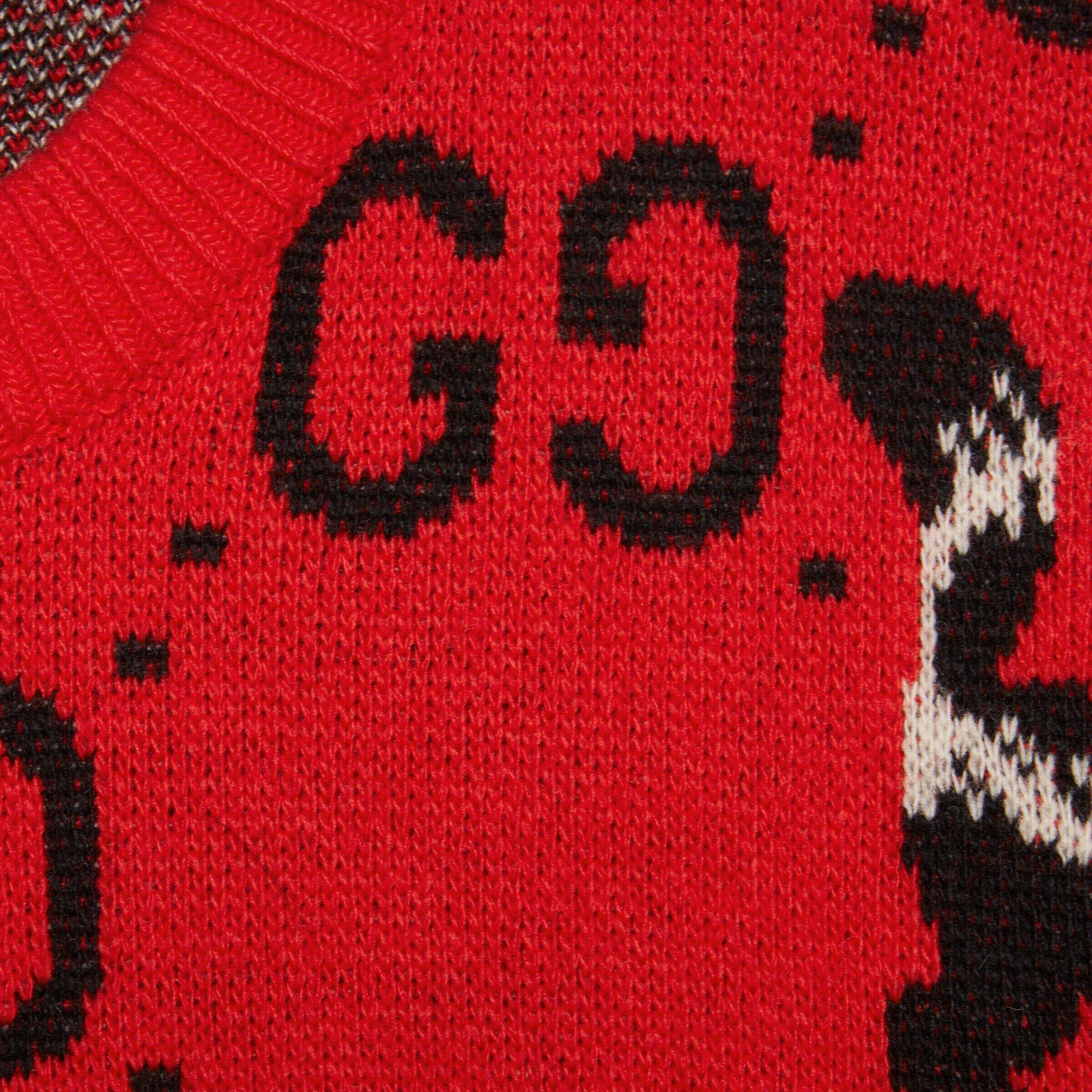 Свитер Gucci GG And Skunk Wool Knit, красный