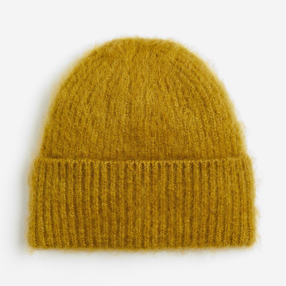 

Шапка H&M Rib-knit, темно-желтый