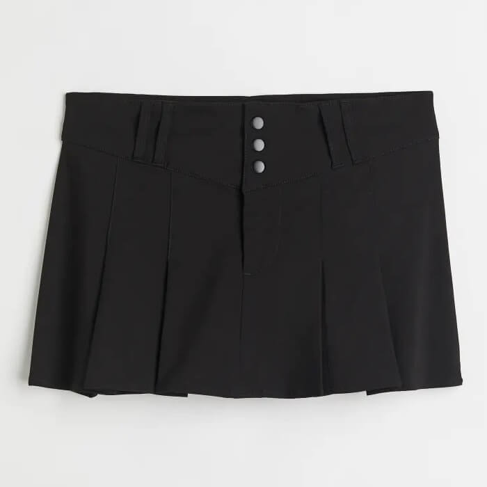 Юбка H&M Pleated, черный школьные платья японская короткая юбка косплей аниме плиссированная юбка униформа jk матросский костюм короткая юбка s школьная девочка