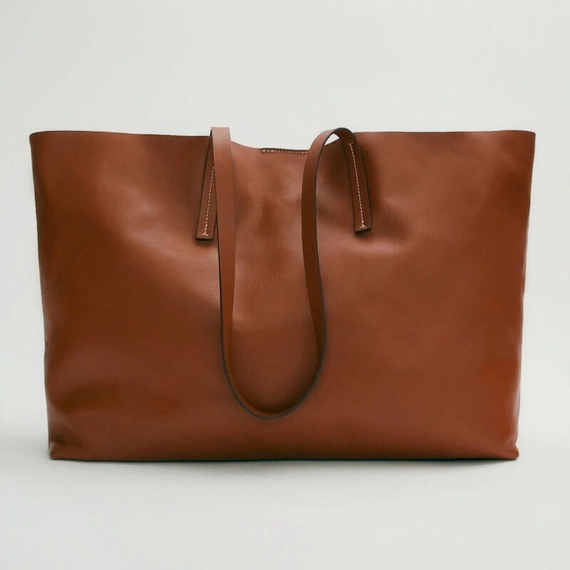 

Сумка-тоут Massimo Dutti Nappa Leather, коричневый