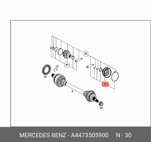 Комплект ремонтный полуоси / ts boot A4473505900 MERCEDES-BENZ комплект щёток с о ts wischerblatt a2118202945 mercedes benz