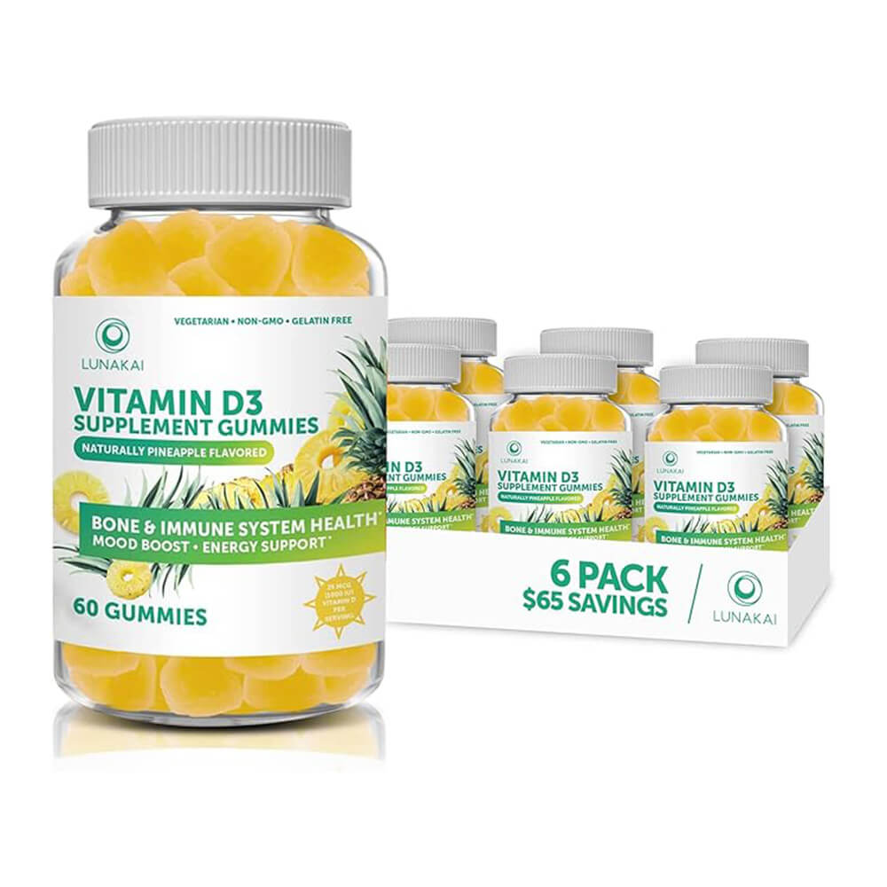 Витамины для детей и взрослых Vitamin D3 Gummies for Adults and Kids, (60 жевательных конфет, 6 баночек) витамины антиоксиданты минералы mirrolla детские жевательные витамины 3 кук ля кук со вкусом вишни