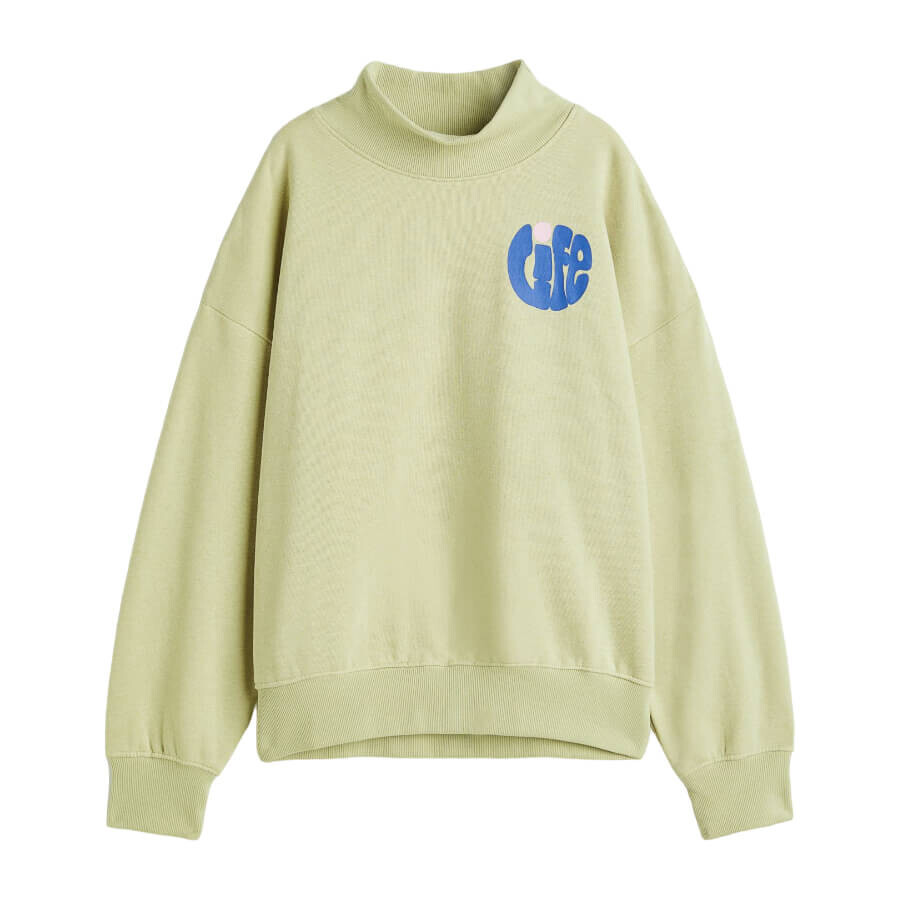 

Свитшот H&M Life Oversized Mock-turtleneck, фисташковый