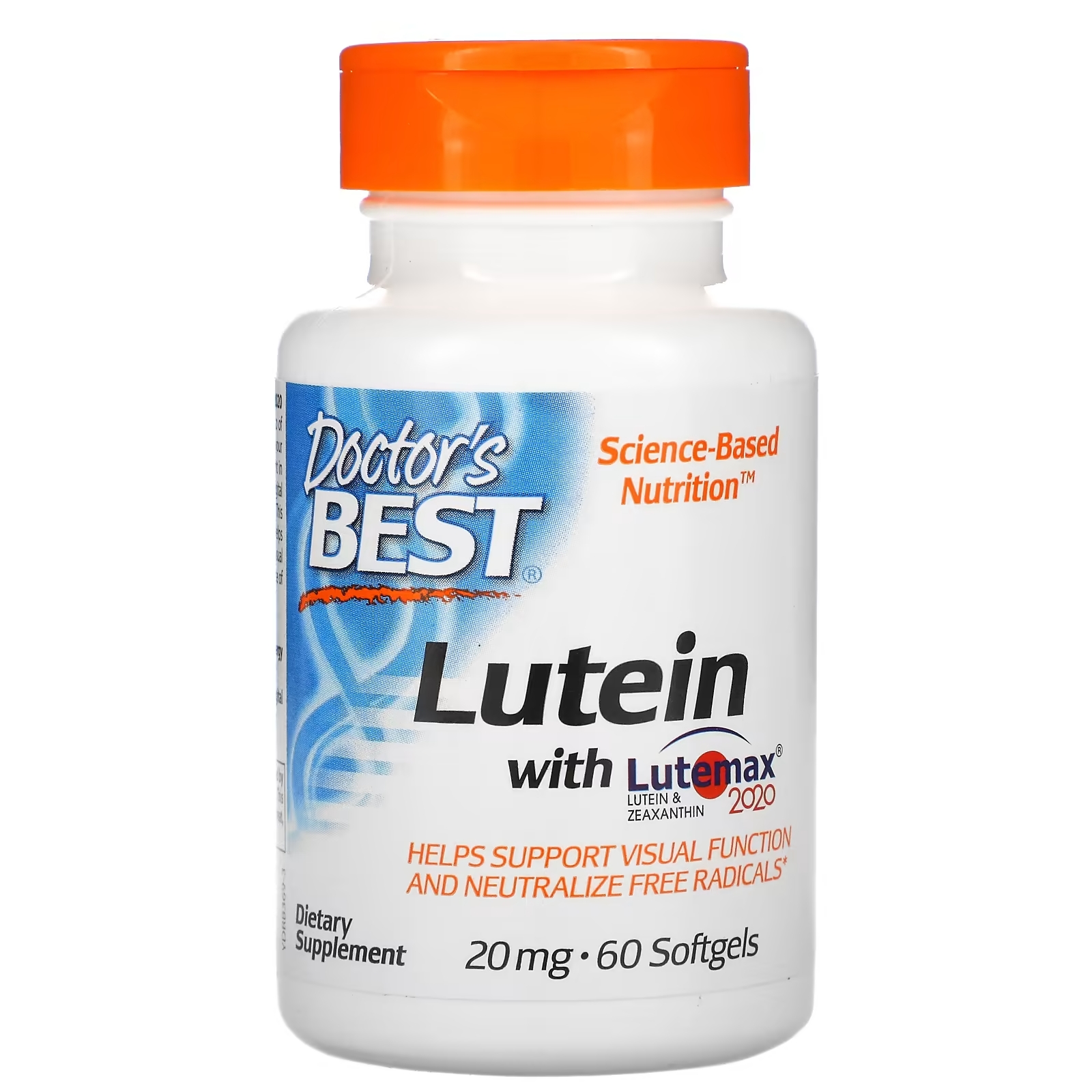 Лютеин с Lutemax Doctor's Best, 60 мягких таблеток лютеин с lutemax 2020 doctor s best 20 мг 180 мягких таблеток