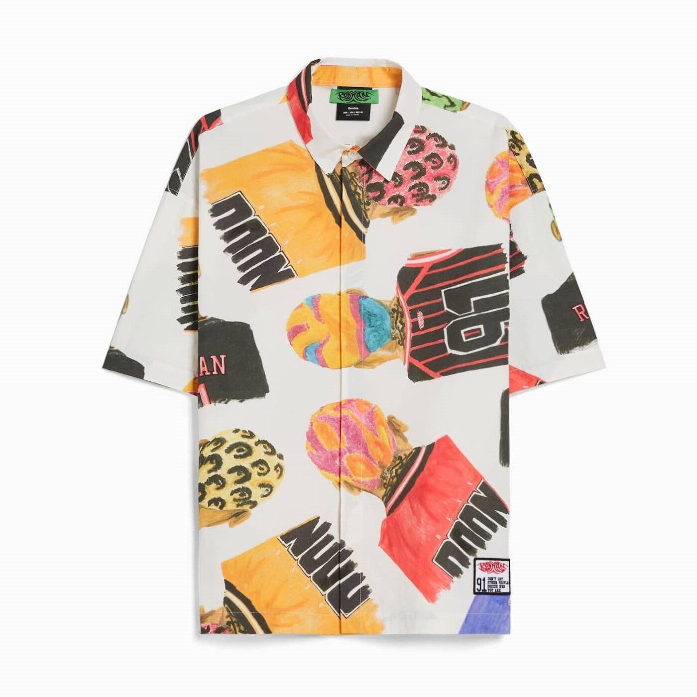 

Рубашка Bershka X Dennis Rodman Print Poplin, мультиколор