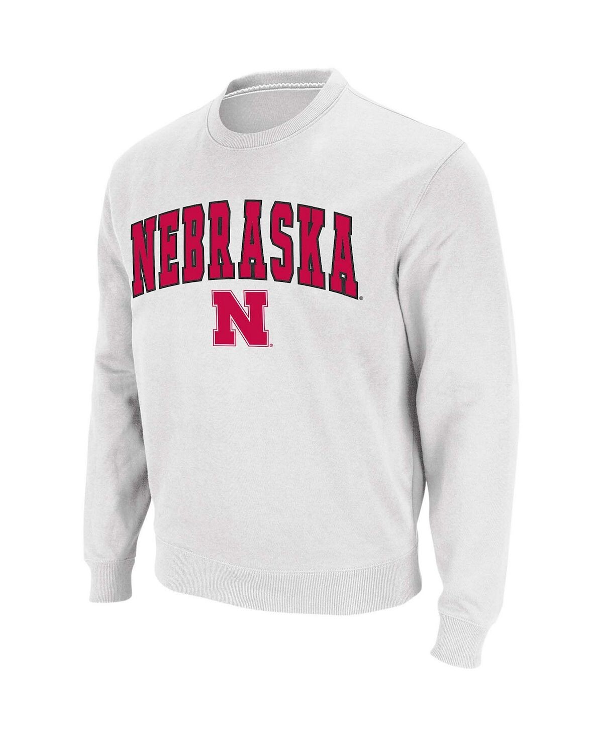 Мужская белая толстовка с круглым вырезом nebraska huskers arch logo Colosseum, белый мужской красный пуловер с логотипом western kentucky hilltoppers arch over logo свитшот colosseum