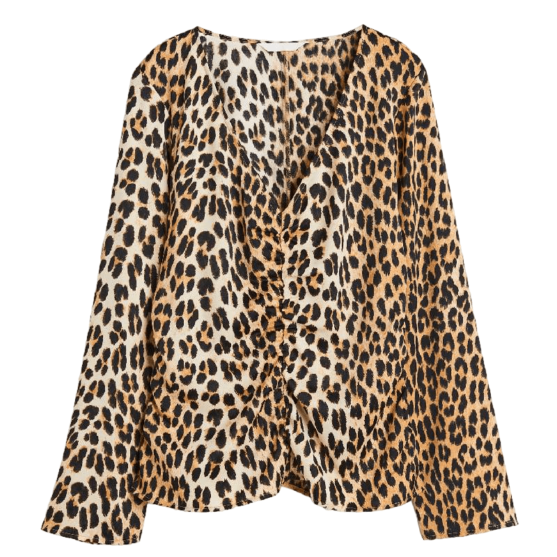 Блузка H&M Gathered, леопардовый цена и фото