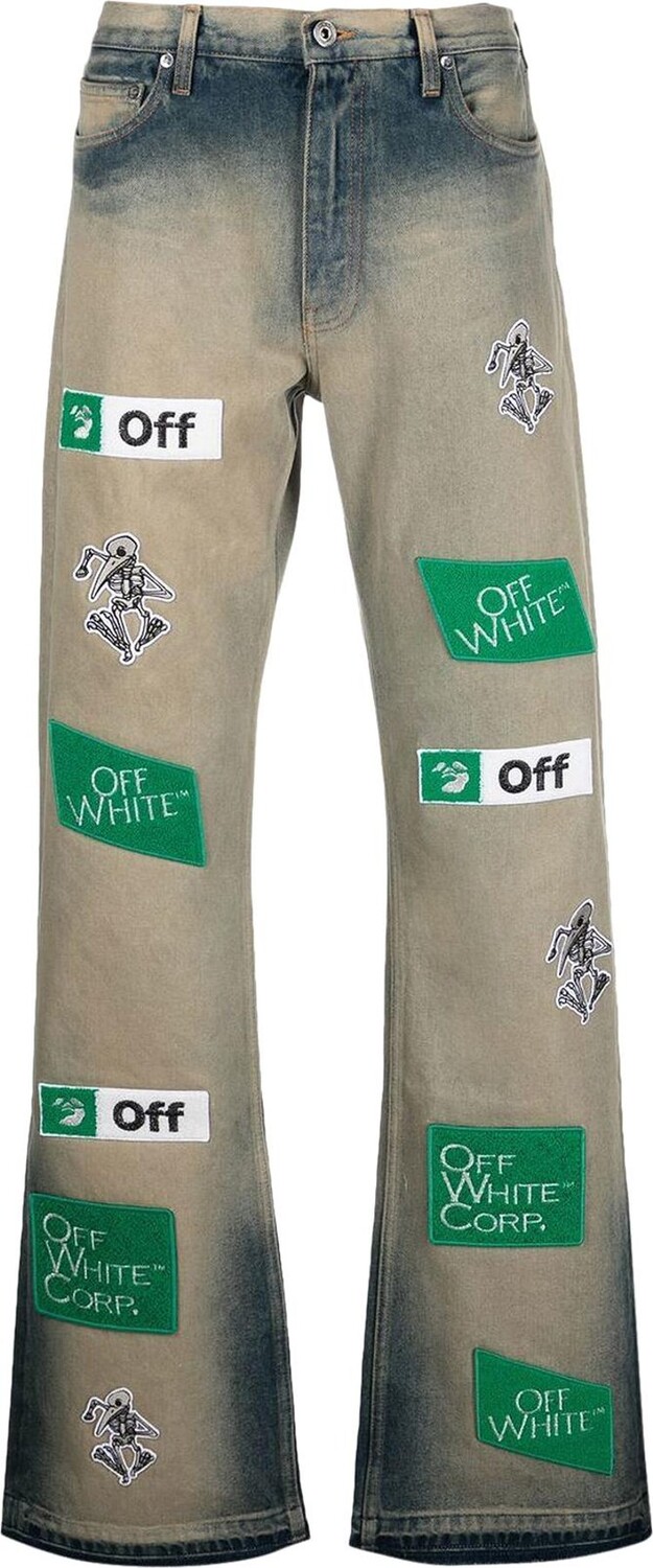 

Джинсы Off-White Diag Multilogo Relax Slim Jean 'Grey/White', серый