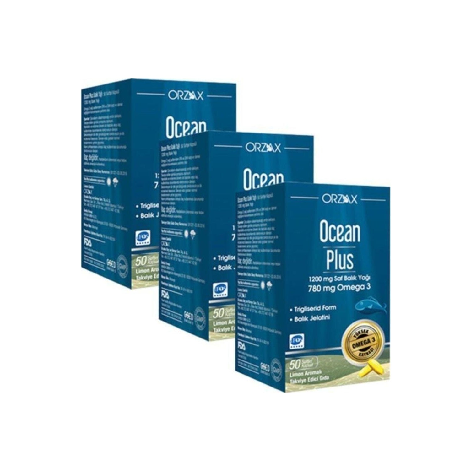 Омега-3 Plus Orzax 1200 мг, 3 упаковки по 50 капсул омега 3 plus orzax 1200 мг 2 упаковки по 50 капсул