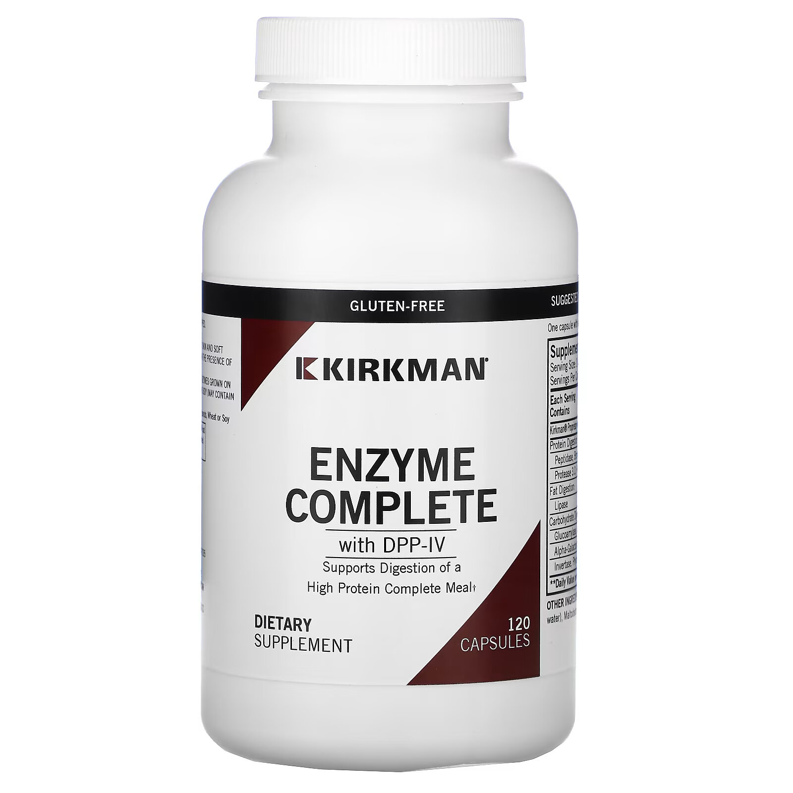 Kirkman Labs, комплекс ферментов с DPP-IV, 120 капсул kirkman labs органический комплекс витамина b 90 капсул