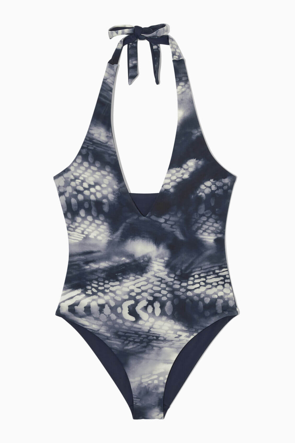 

Слитный купальник COS Reversible Printed Plunge, темно-синий/мультиколор