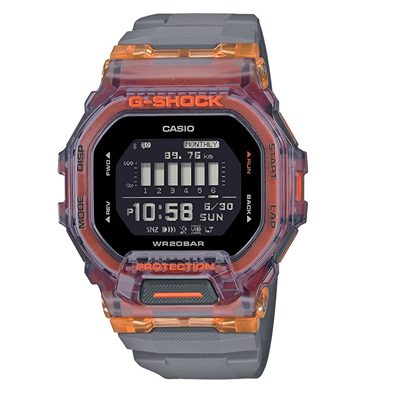 Умные часы CASIO GBD-200SM-1A5JF, прозрачный/оранжевый цена и фото