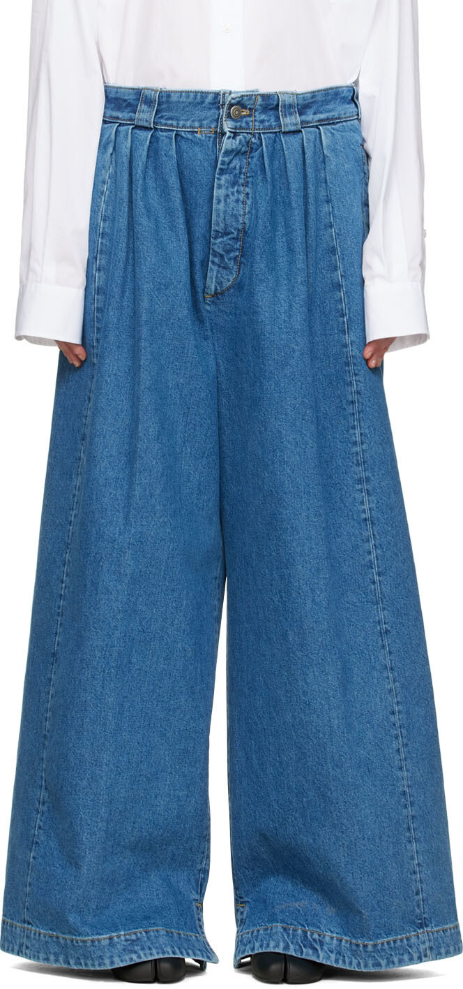 

Синие широкие джинсы Maison Margiela