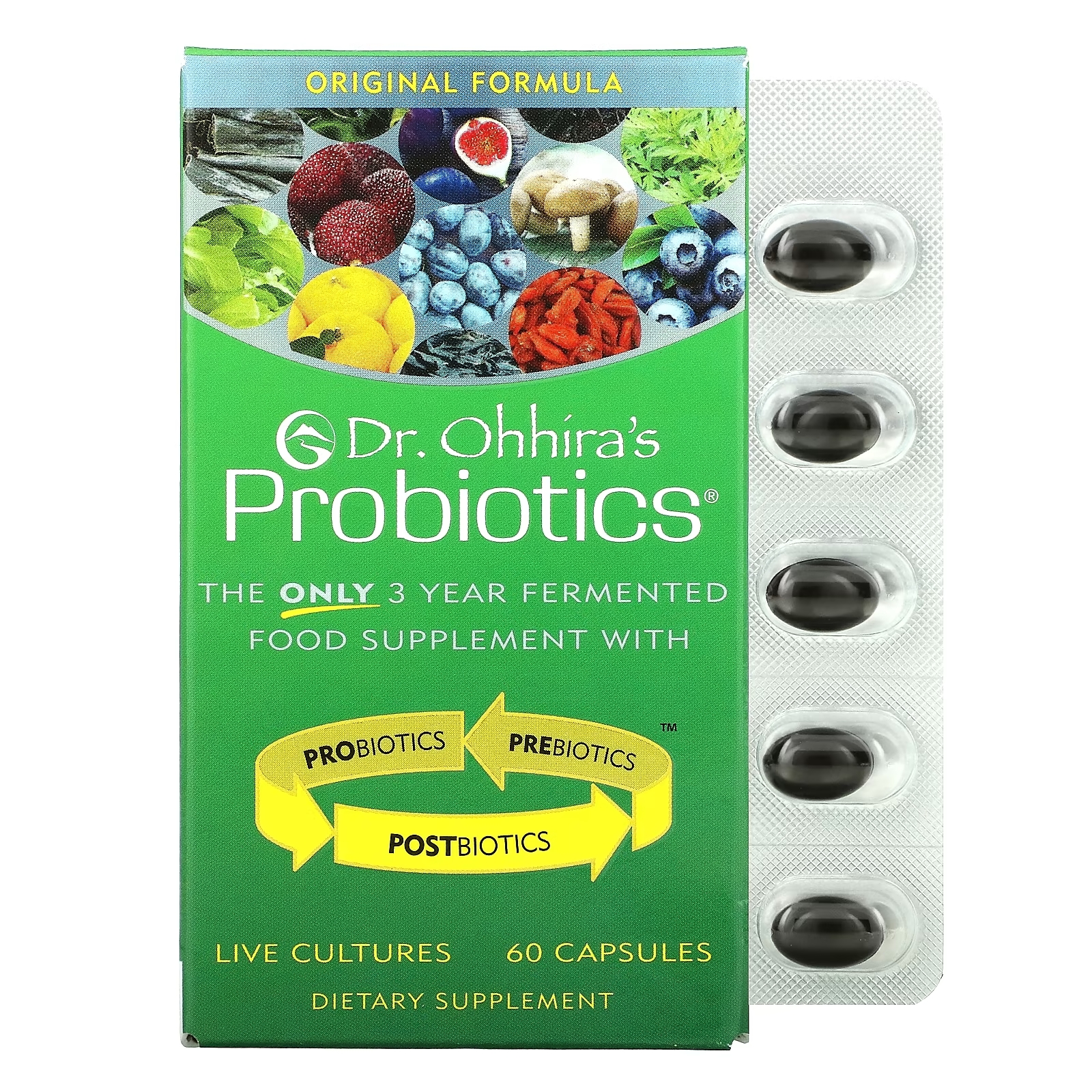 Добавка с Пробиотиками Dr. Ohhira's Probiotics, 60 капсул align probiotics поддержка пищеварения 24 7 добавка с пробиотиками с повышенной силой действия 21 капсула